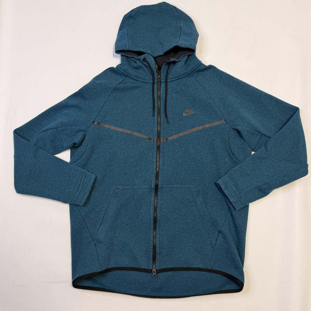 Nike Tech Fleece Windrunner Hoodie Mens XL Blue Full Zip Pockets 805144-346